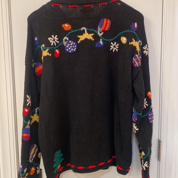 Talbots Vintage Christmas Sweater Knitted by Hand - Size XL - Picture 7 of 9